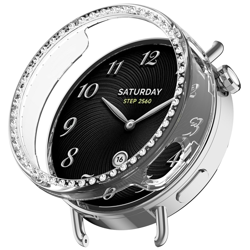 Decory plastové nasazovací pouzdro s kamínky na Xiaomi Watch S4 41mm - průhledné
