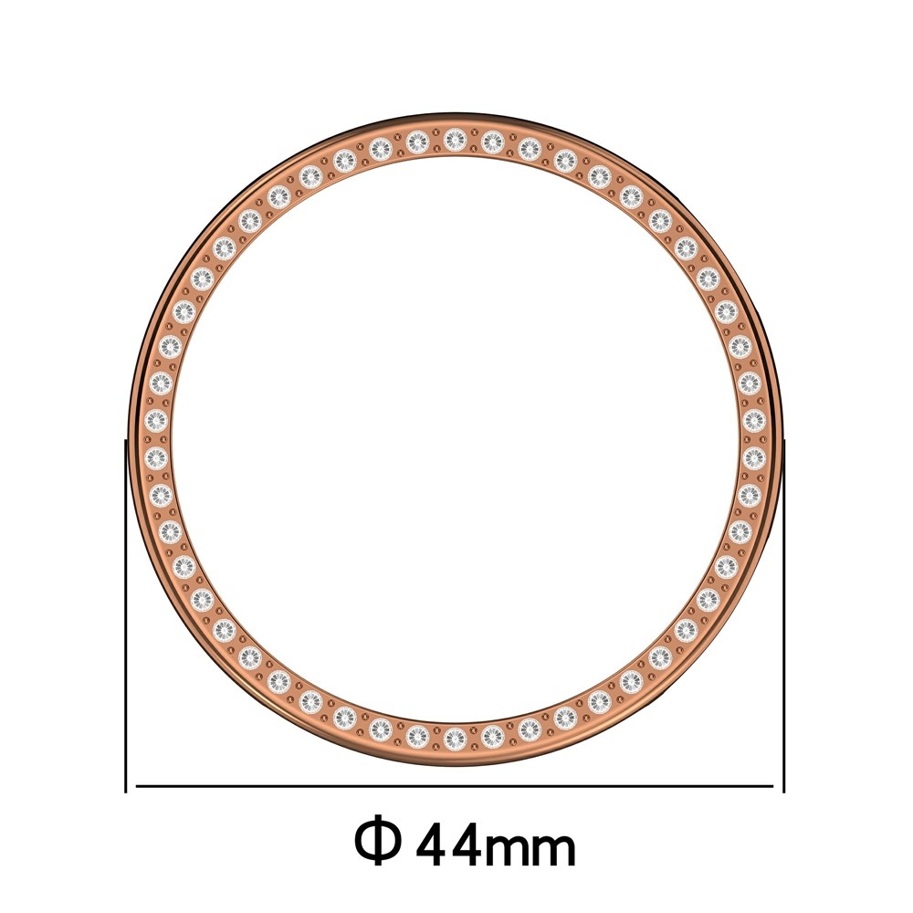 Decory plastové nasazovací pouzdro s kamínky na Xiaomi Watch S4 41mm - růžovozlaté
