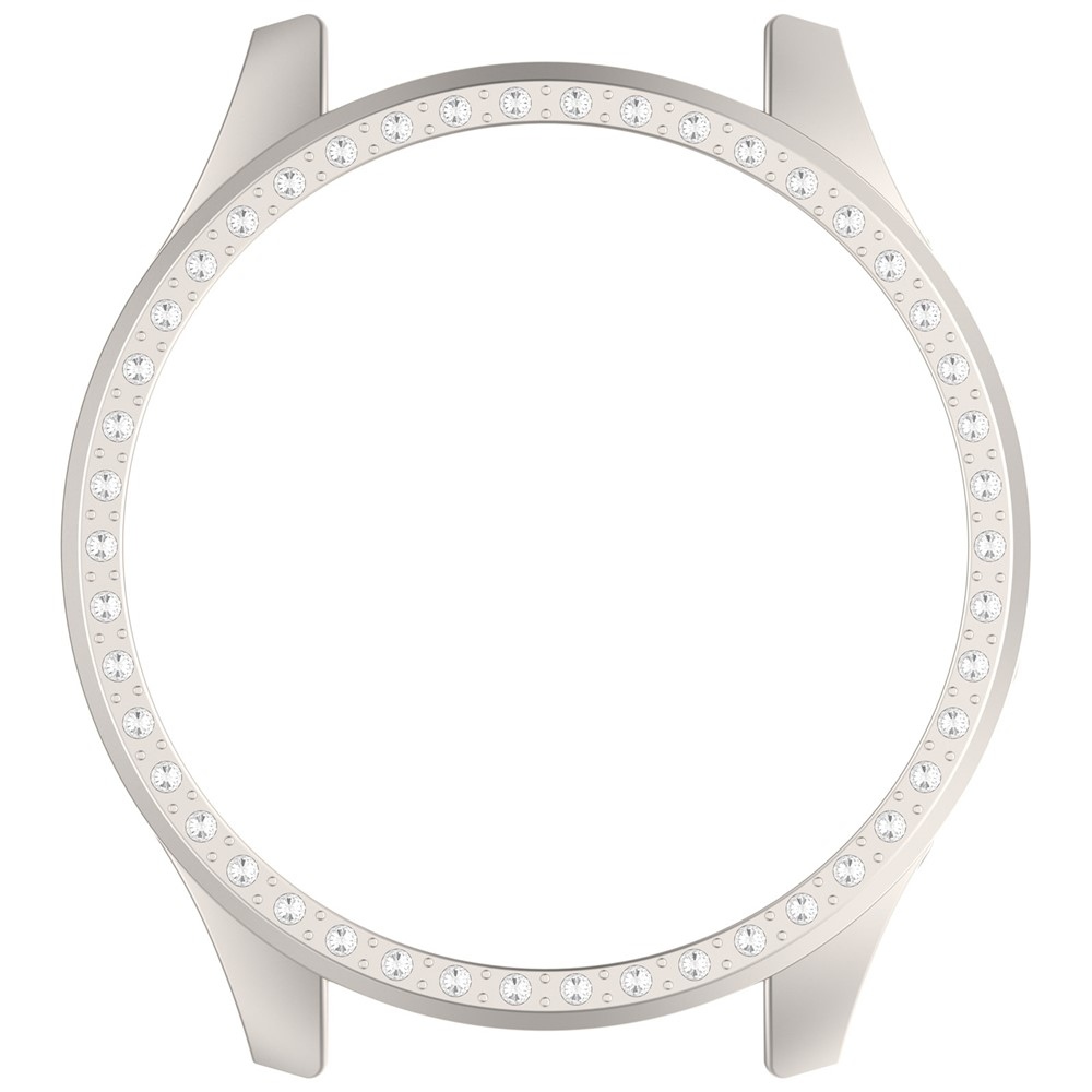 Decory plastové nasazovací pouzdro s kamínky na Xiaomi Watch S5 - béžové