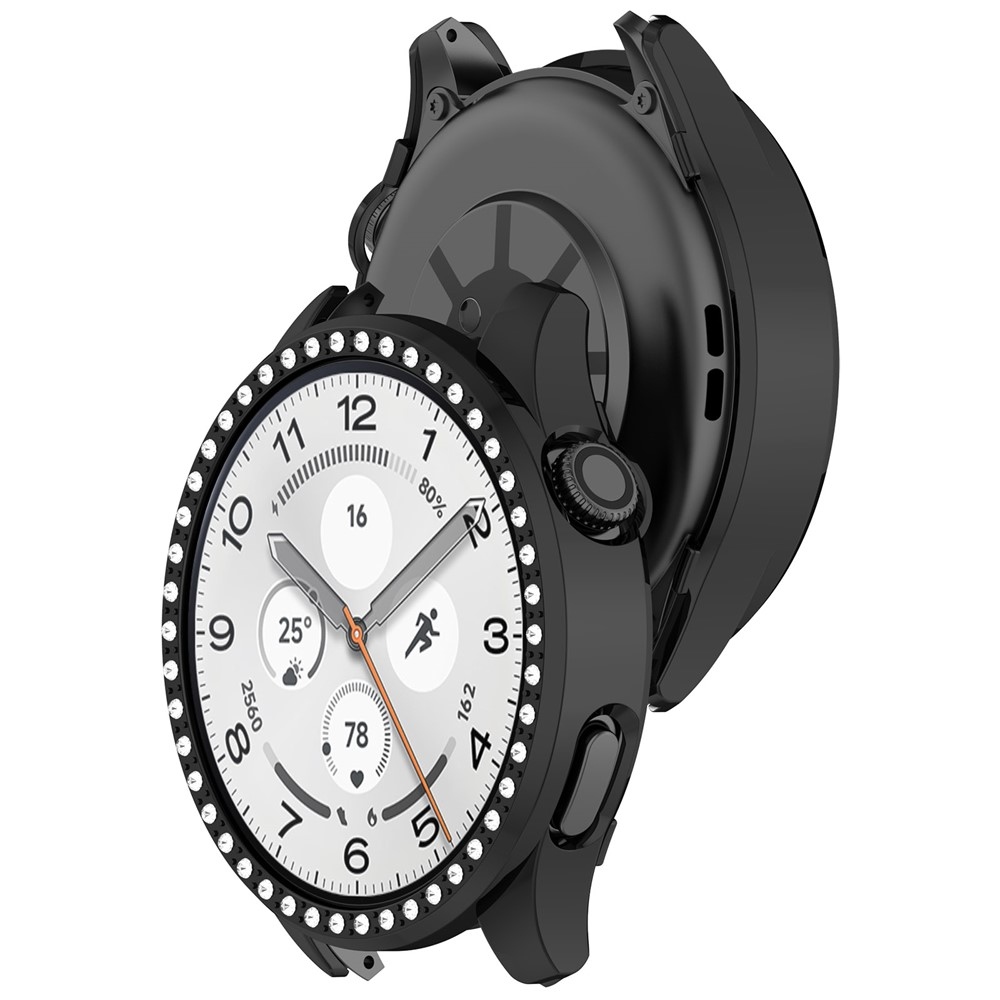 Decory plastové nasazovací pouzdro s kamínky na Xiaomi Watch S5 - černé