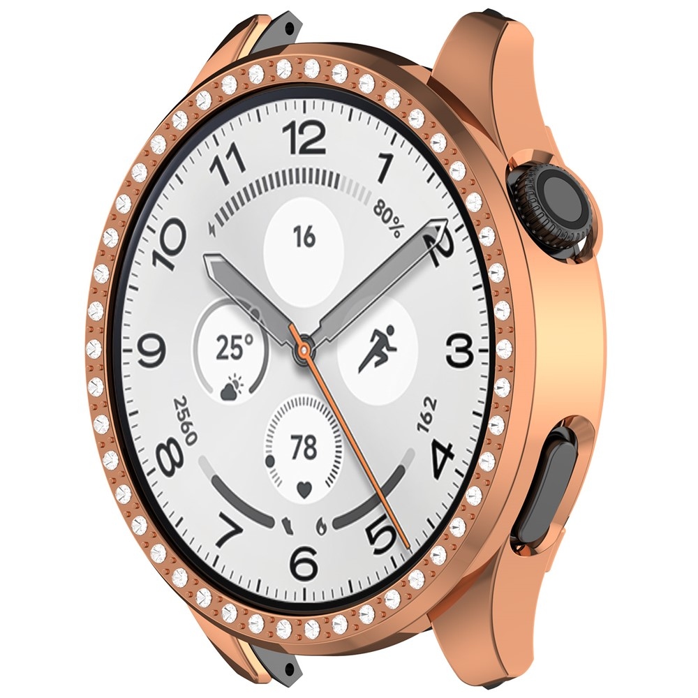 Decory plastové nasazovací pouzdro s kamínky na Xiaomi Watch S5 - růžovozlaté