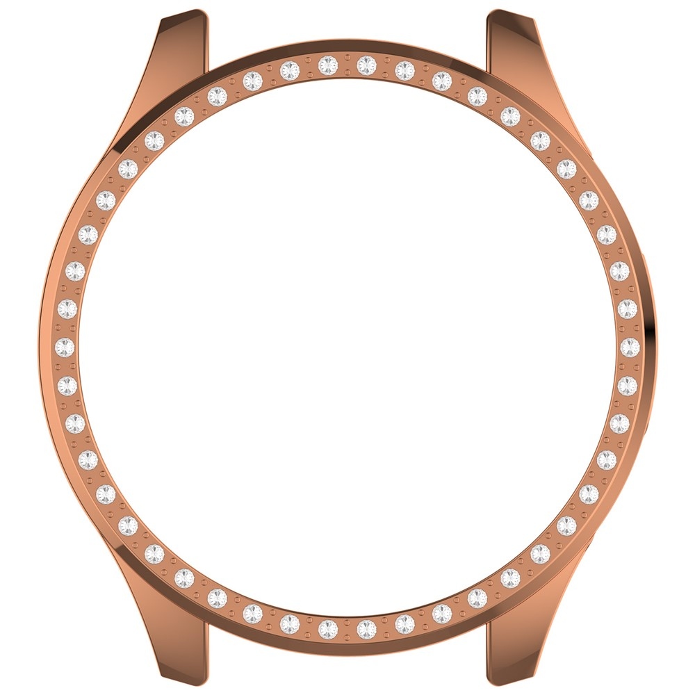 Decory plastové nasazovací pouzdro s kamínky na Xiaomi Watch S5 - růžovozlaté