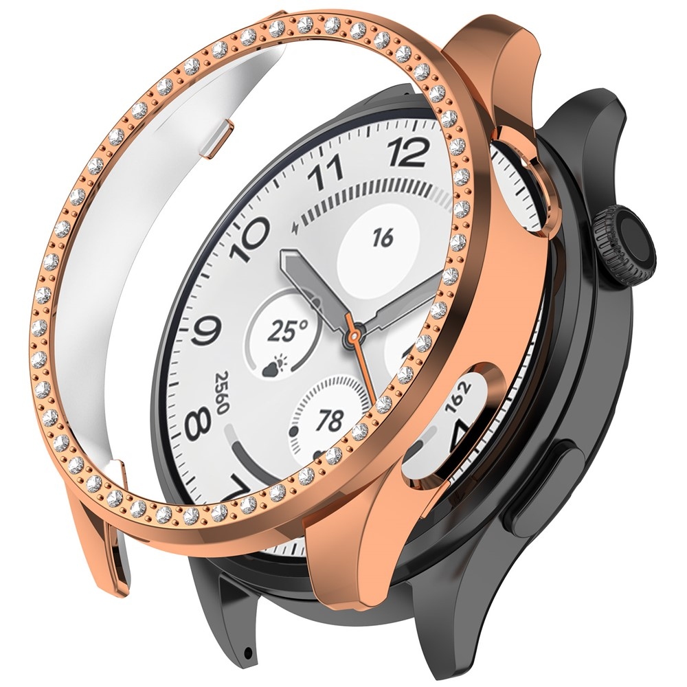 Decory plastové nasazovací pouzdro s kamínky na Xiaomi Watch S5 - růžovozlaté