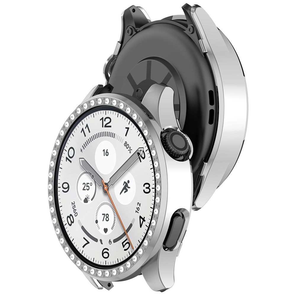 Decory plastové nasazovací pouzdro s kamínky na Xiaomi Watch S5 - stříbrné