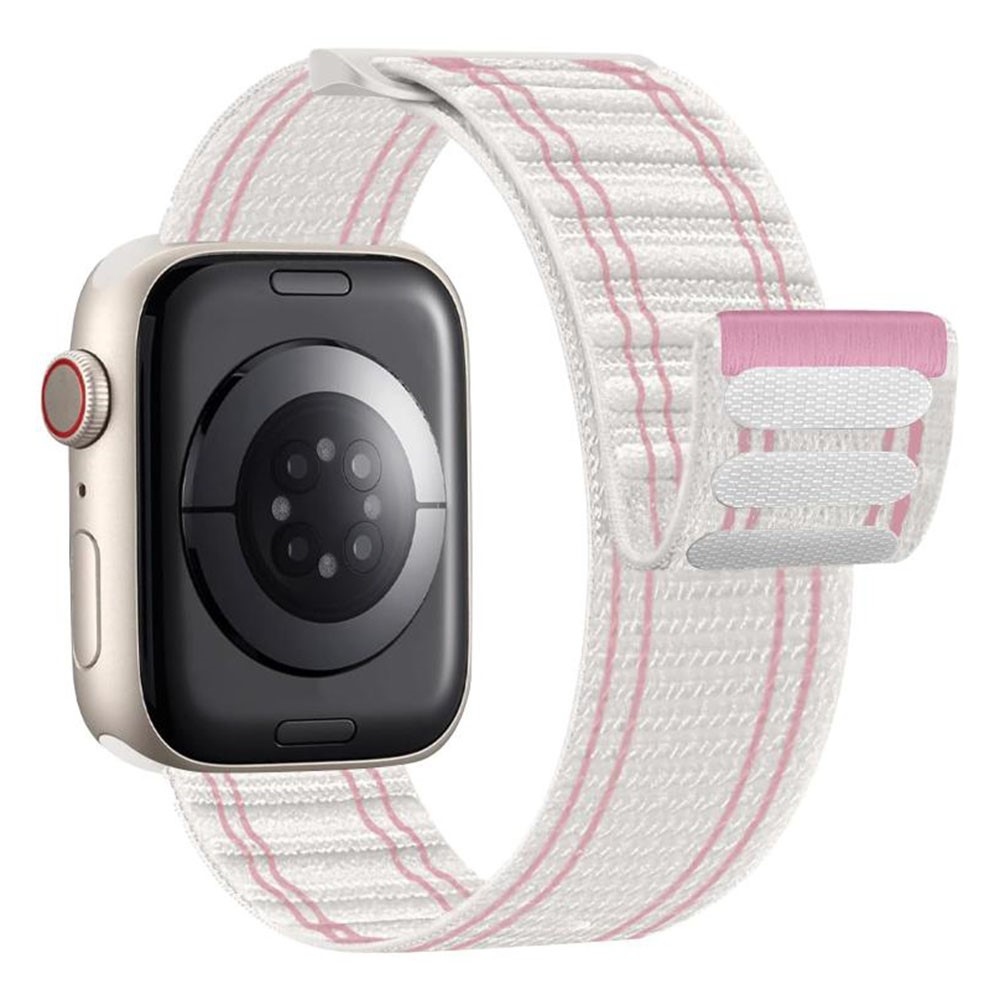 Delta nylonový řemínek na Apple Watch 12/11/10 42mm/9/8/7 41mm - béžový/růžový
