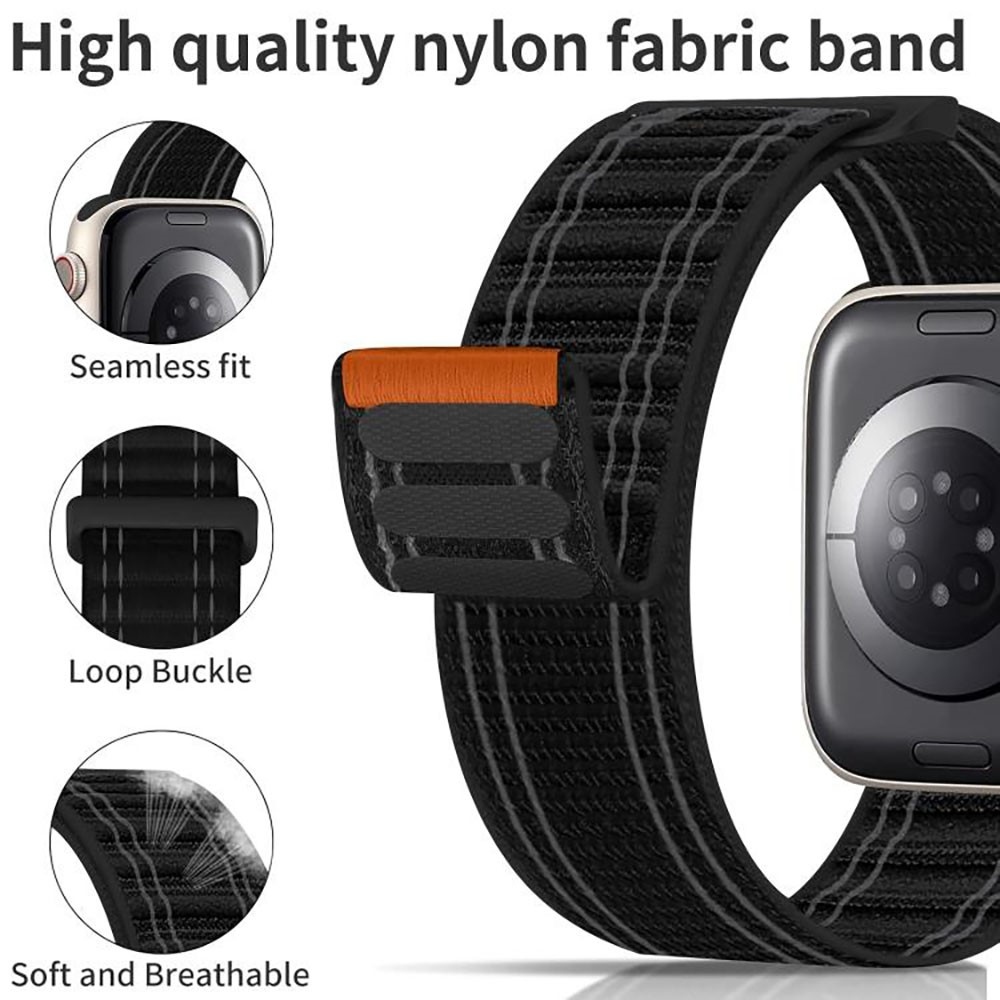 Delta nylonový řemínek na Apple Watch 12/11/10 42mm/9/8/7 41mm - černý