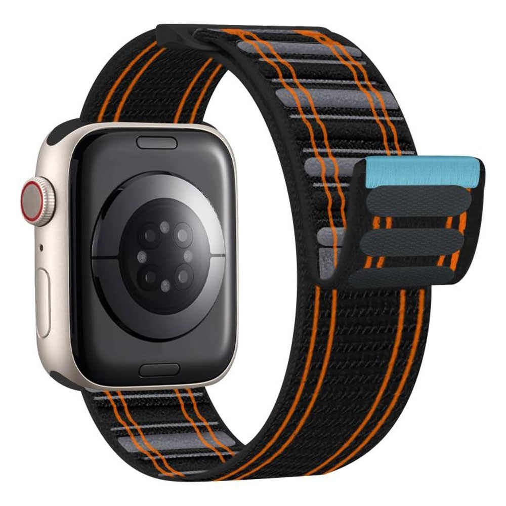 Delta nylonový řemínek na Apple Watch 12/11/10 42mm/9/8/7 41mm - černý/oranžový