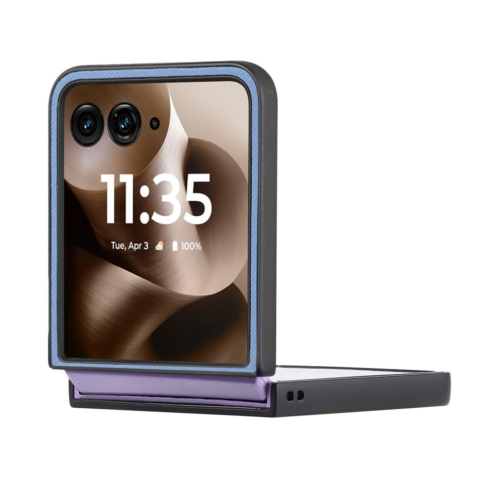 Denim plastový kryt s umělou kůží a MagSafe na Motorola Razr 60 Ultra 5G - modrý