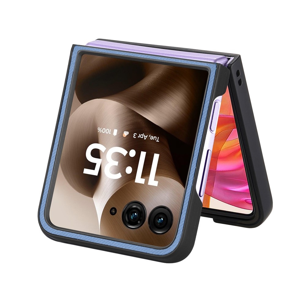 Denim plastový kryt s umělou kůží a MagSafe na Motorola Razr 60 Ultra 5G - modrý