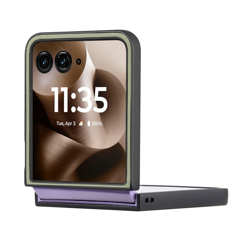 Denim plastový kryt s umělou kůží a MagSafe na Motorola Razr 60 Ultra 5G - zelený