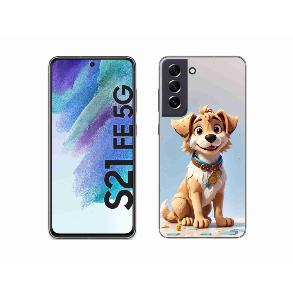 Gelový kryt mmCase na Samsung Galaxy S21 FE 5G - kreslené štěně