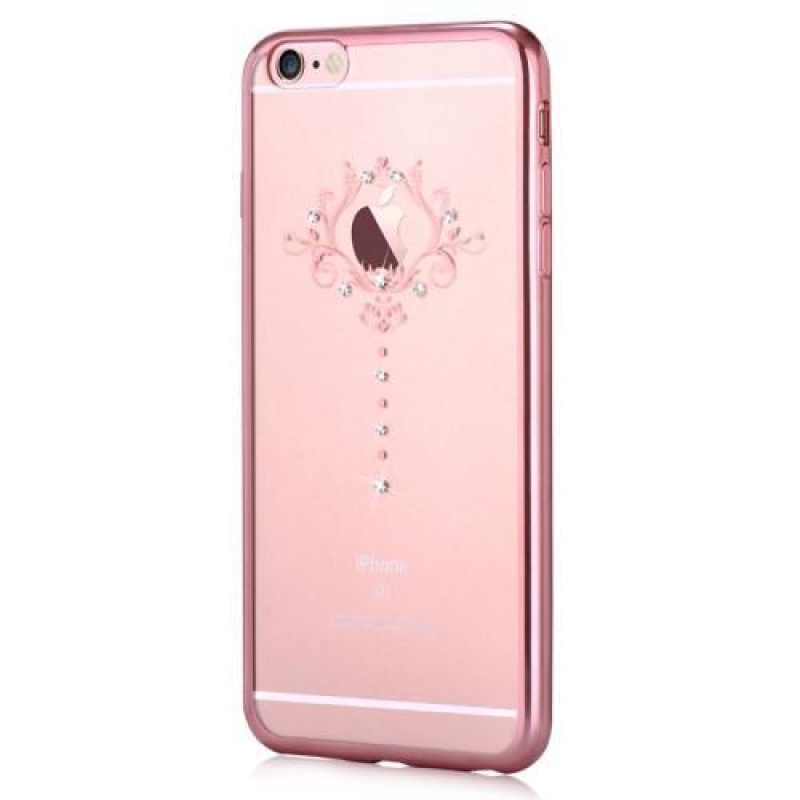 Devi gelový obal se Swarovski crystal na iPhone 6s Plus a 6 Plus - iris/rosegold