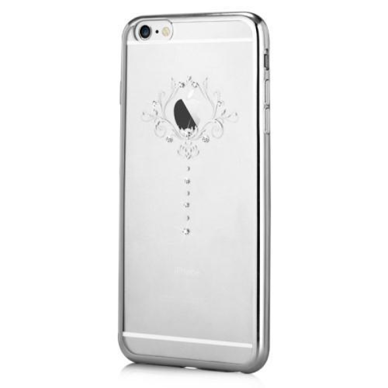 Devi gelový obal se Swarovski crystal na iPhone 6s Plus a 6 Plus - iris/stříbrný