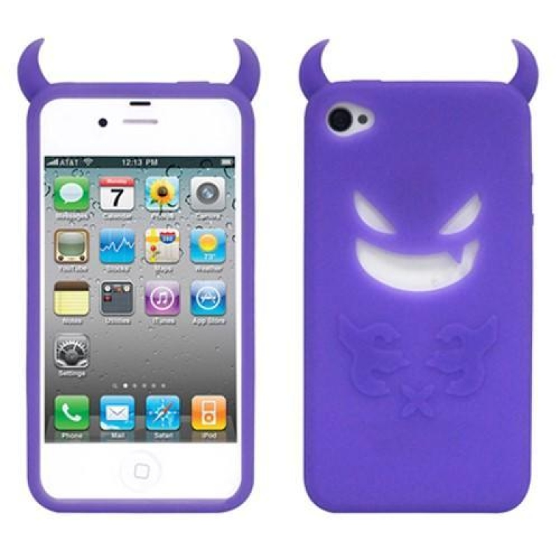 Devil silikonový obal na iPhone 4 - fialový