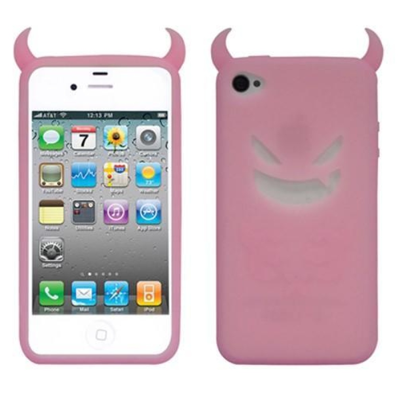 Devil silikonový obal na iPhone 4 - růžový