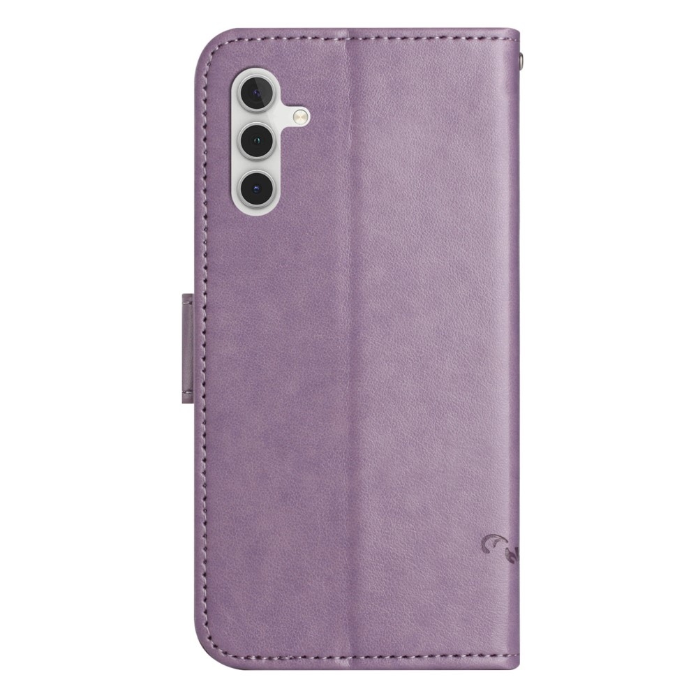 Flower knížkové pouzdro na Samsung Galaxy A36 5G - světlefialové