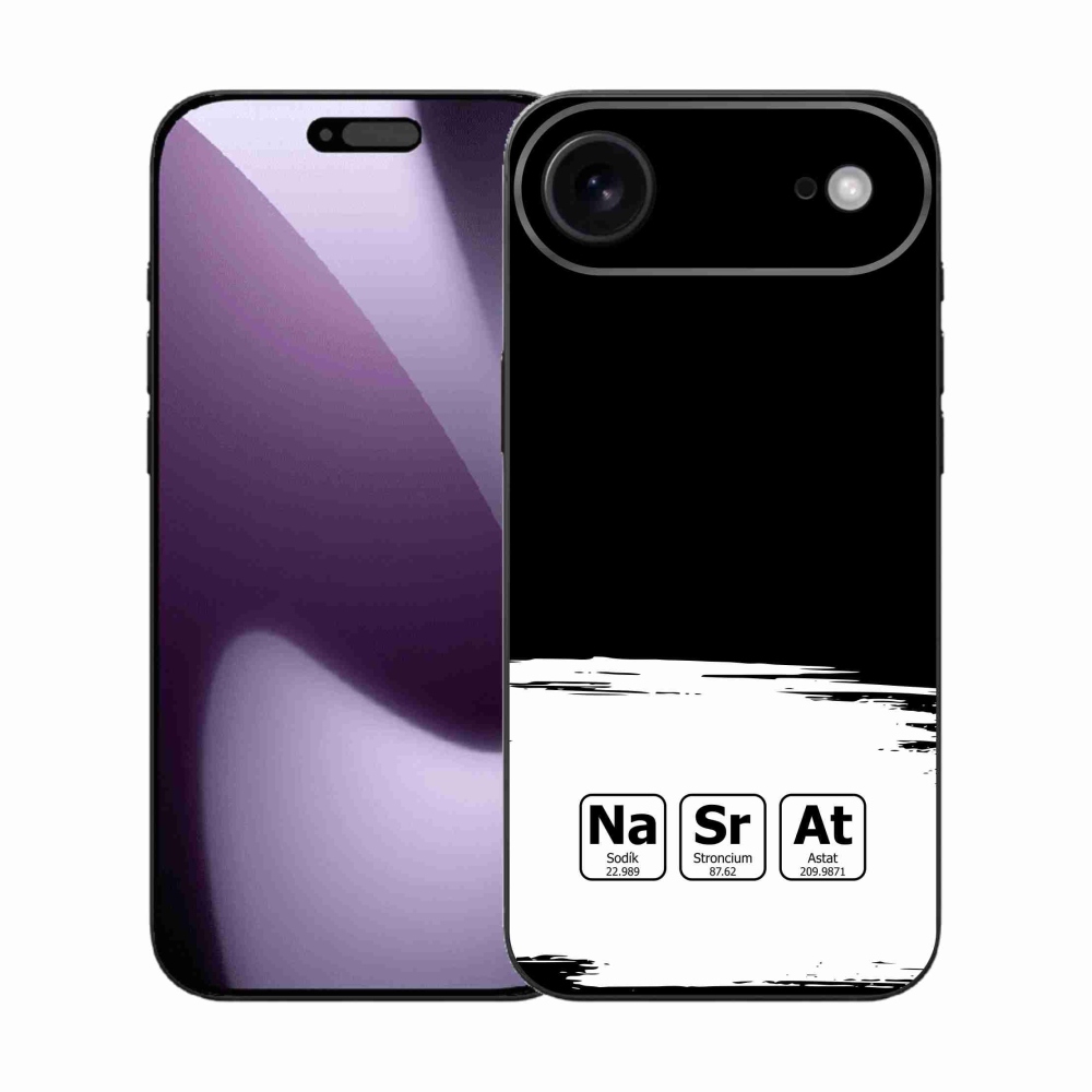 Gelový kryt mmCase na iPhone 17 Air - chemické prvky bíločerné pozadí