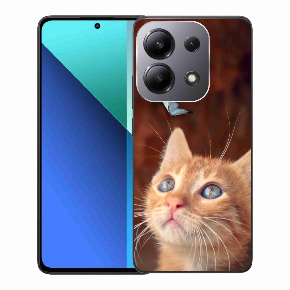 Gelový kryt mmCase na Xiaomi Redmi Note 13 - motýl a kotě