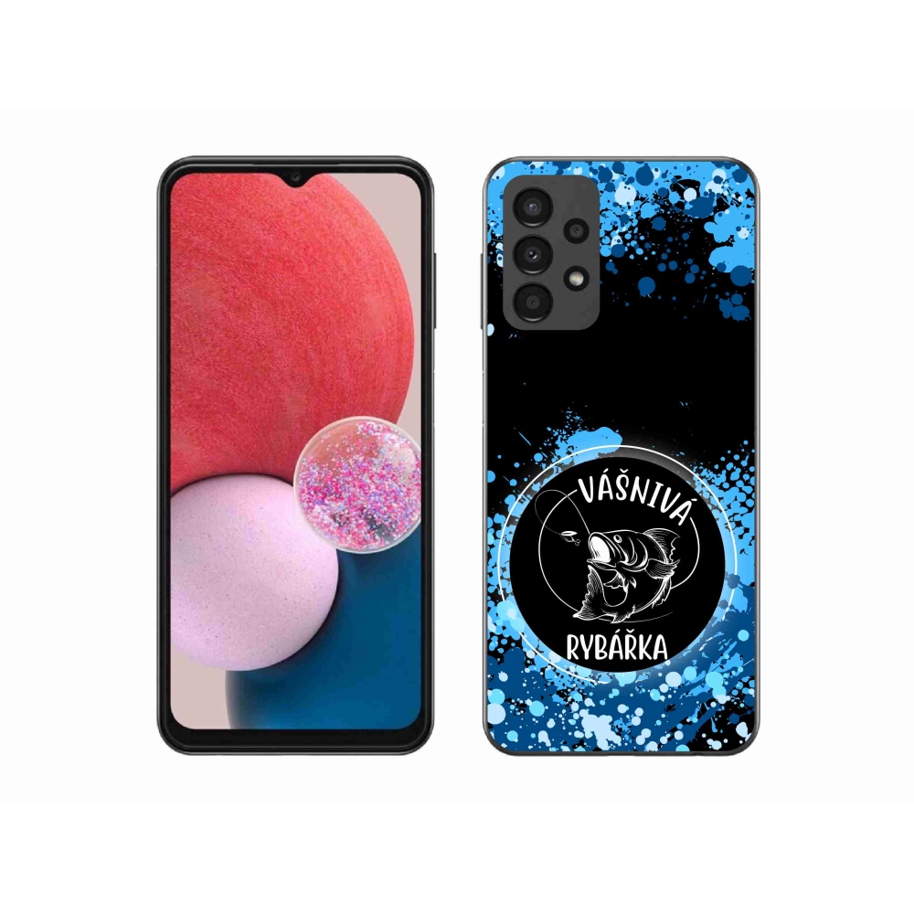 Gelový kryt mmCase na Samsung Galaxy A13 4G - vášnivá rybářka černé pozadí