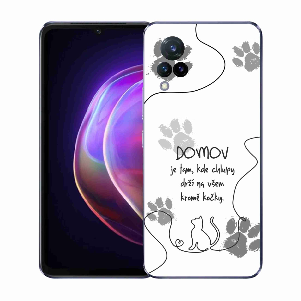 Gelový kryt mmCase na Vivo V21 4G/5G - kočičí motiv bílé pozadí
