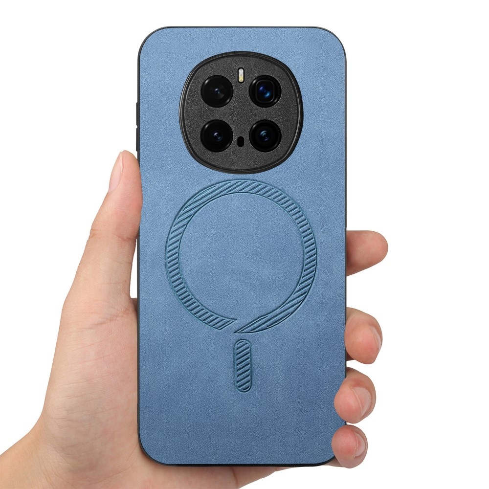 Skiny gelový obal s umělou kůží a podporou MagSafe na Honor Magic 7 Pro 5G - modrý