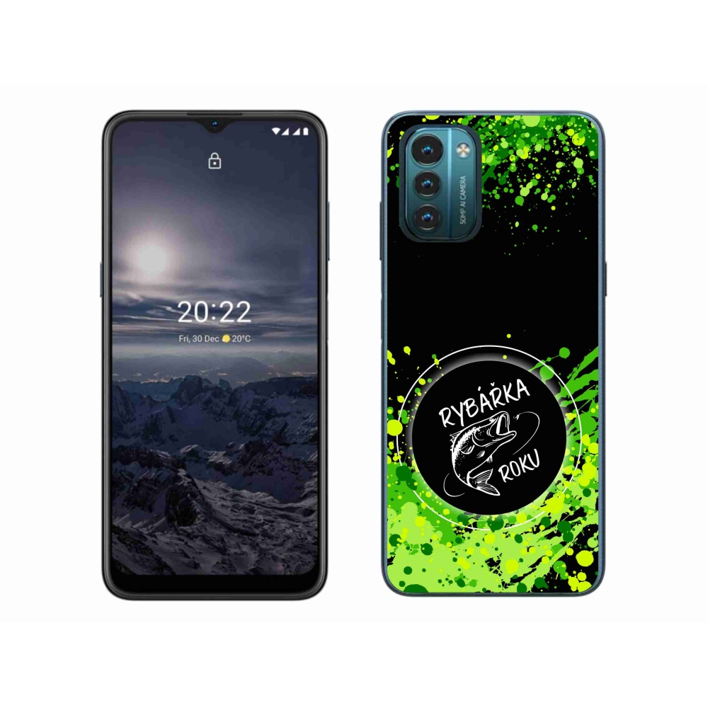 Gelový kryt mmCase na Nokia G11/G21 - rybářka roku černé pozadí