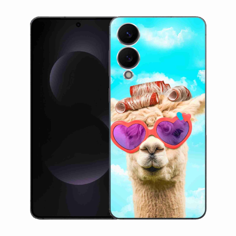 Gelový kryt mmCase na Samsung Galaxy S25 Edge - lama s brýlemi