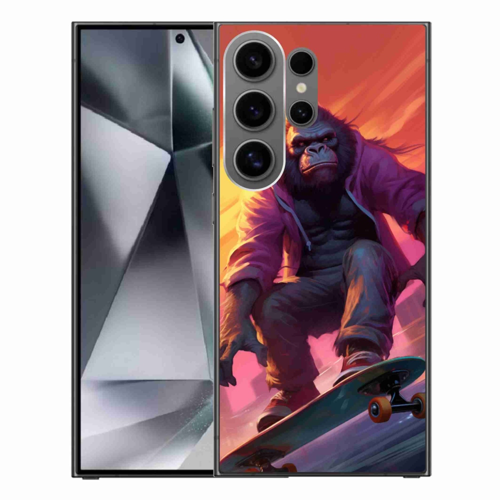 Gelový kryt mmCase na Samsung Galaxy S24 Ultra - gorila na skateboardu