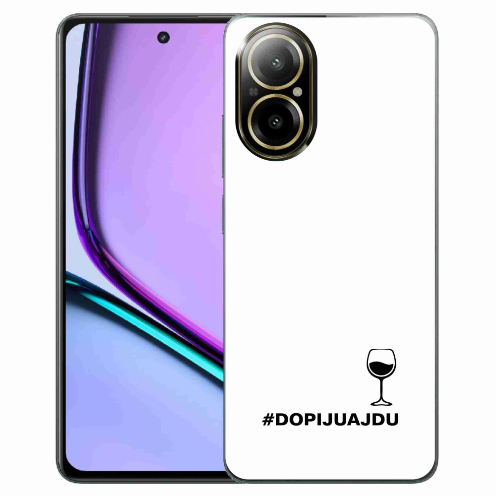 Gelový kryt mmCase na Realme C67 - vinný motiv bílé pozadí