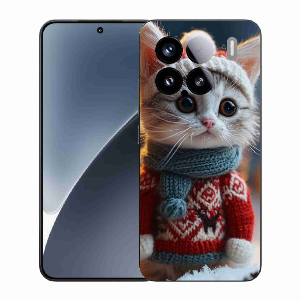 Gelový kryt mmCase na Xiaomi 15 - kotě ve svetru