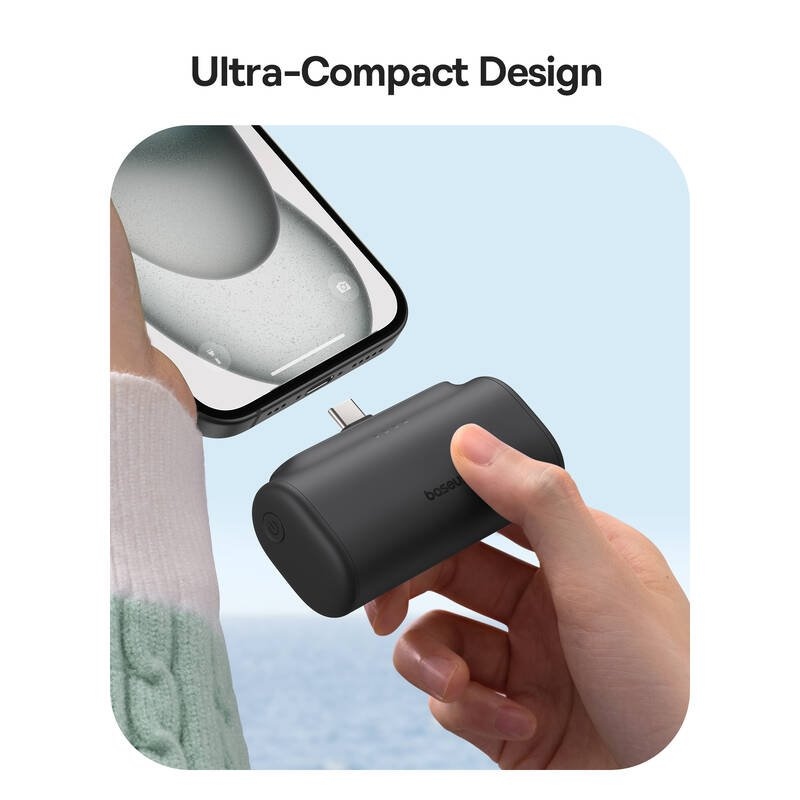 Baseus Compact 20W Fast Charge USB-C Powerbanka 5000mAh Cluster Black