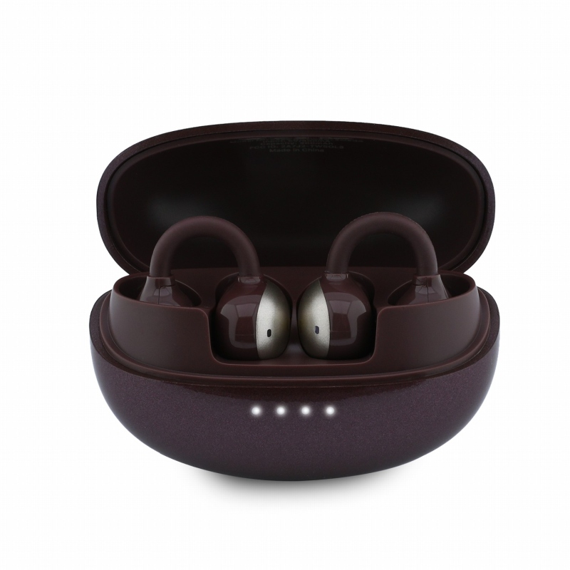 Guess Metallic Finish Classic Logo OWS Bezdrátová Sluchátka Burgundy