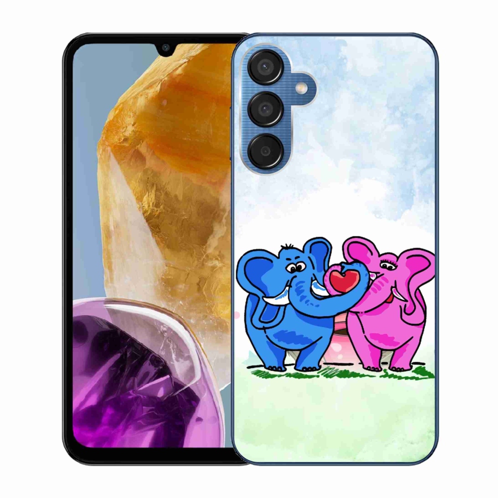 Gelový kryt mmCase na Samsung Galaxy M15 5G - zamilovaní sloni