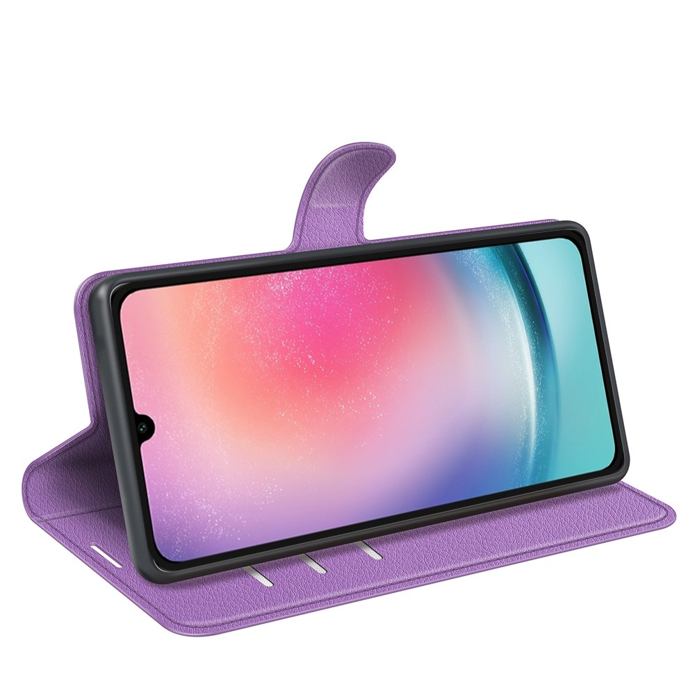 Litchi knížkové pouzdro na Samsung Galaxy A16 4G/5G - fialové
