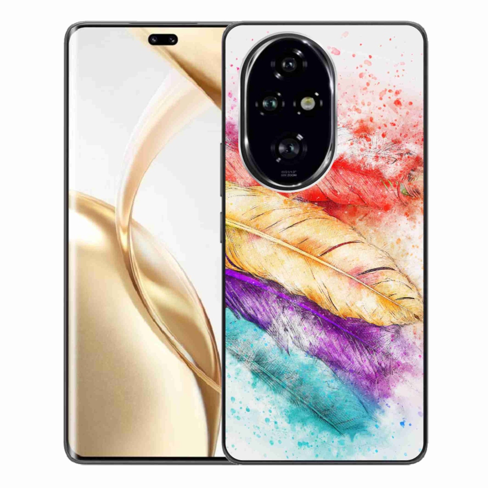 Gelový kryt mmCase na Honor 200 Pro 5G - barevné peří