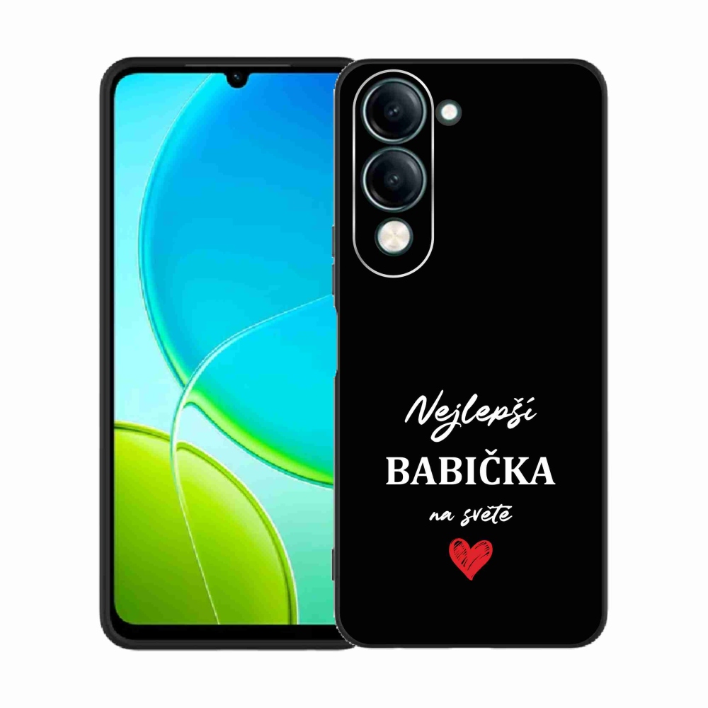 Gelový kryt mmCase na Vivo Y29s 5G - nejlepší babička 1 černé pozadí