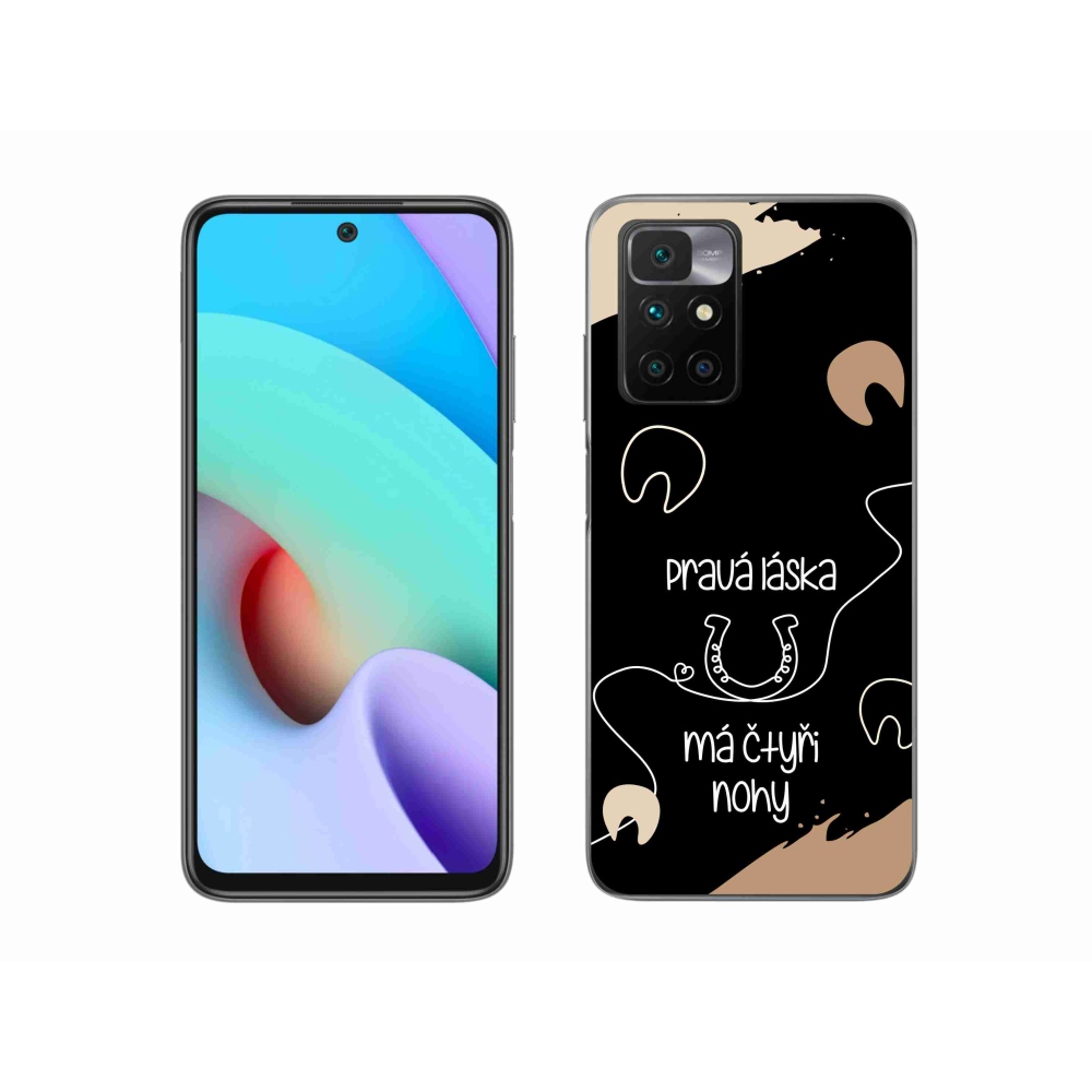 Gelový kryt mmCase na Xiaomi Redmi 10/Redmi 10 (2022) - koňský motiv černé pozadí