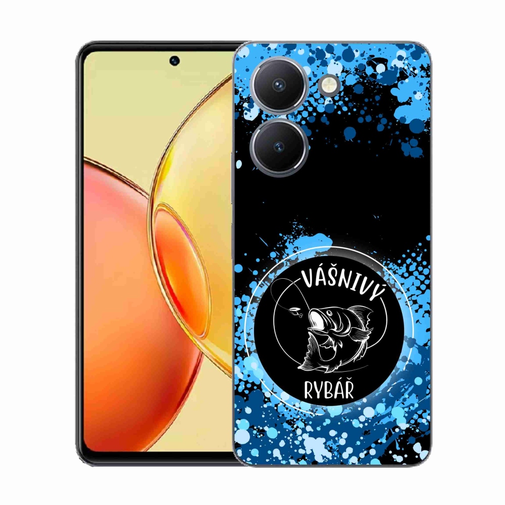 Gelový kryt mmCase na Vivo Y36 - vášnivý rybář černé pozadí