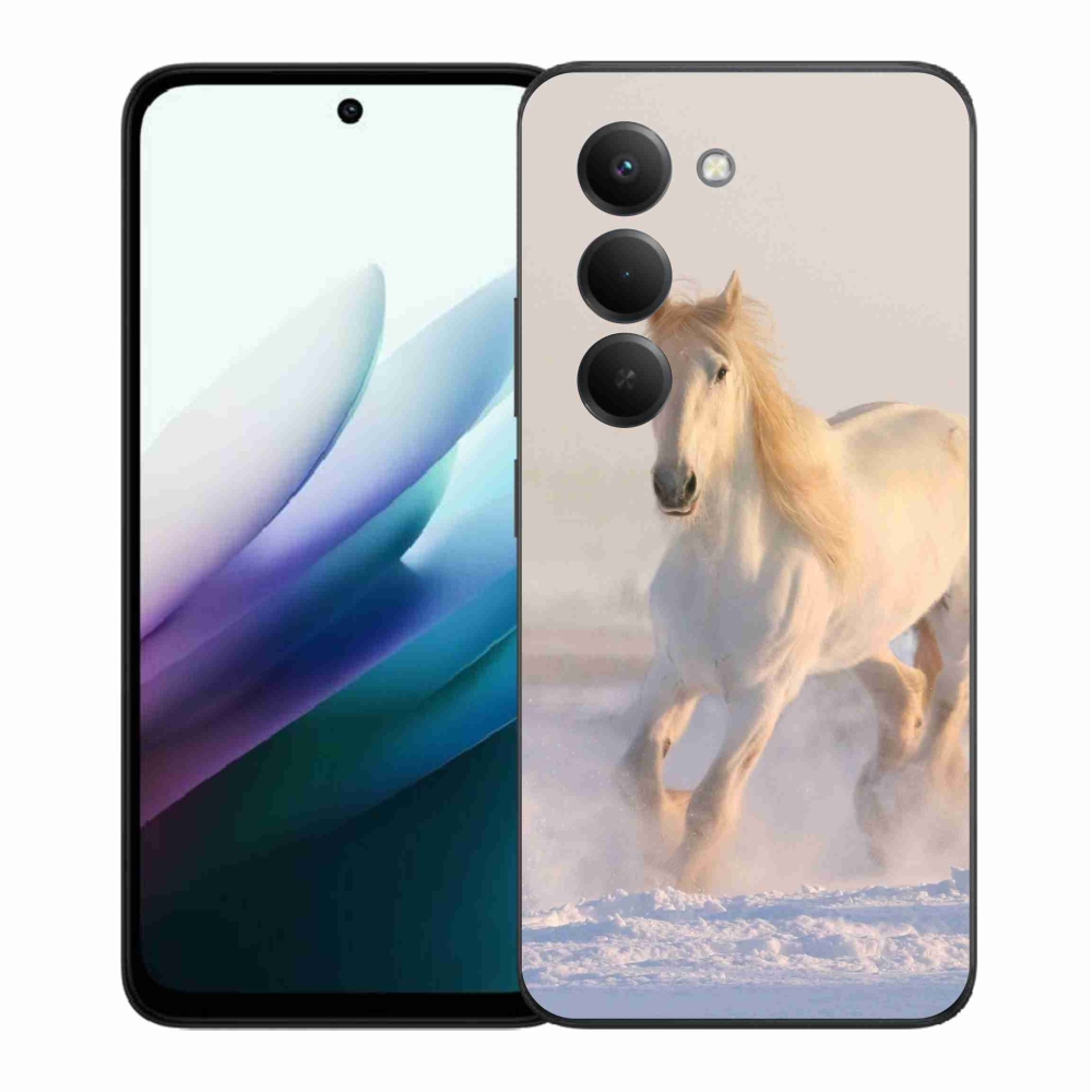 Gelový kryt mmCase na Xiaomi Redmi 15 4G/5G (171mm) - kůň ve sněhu