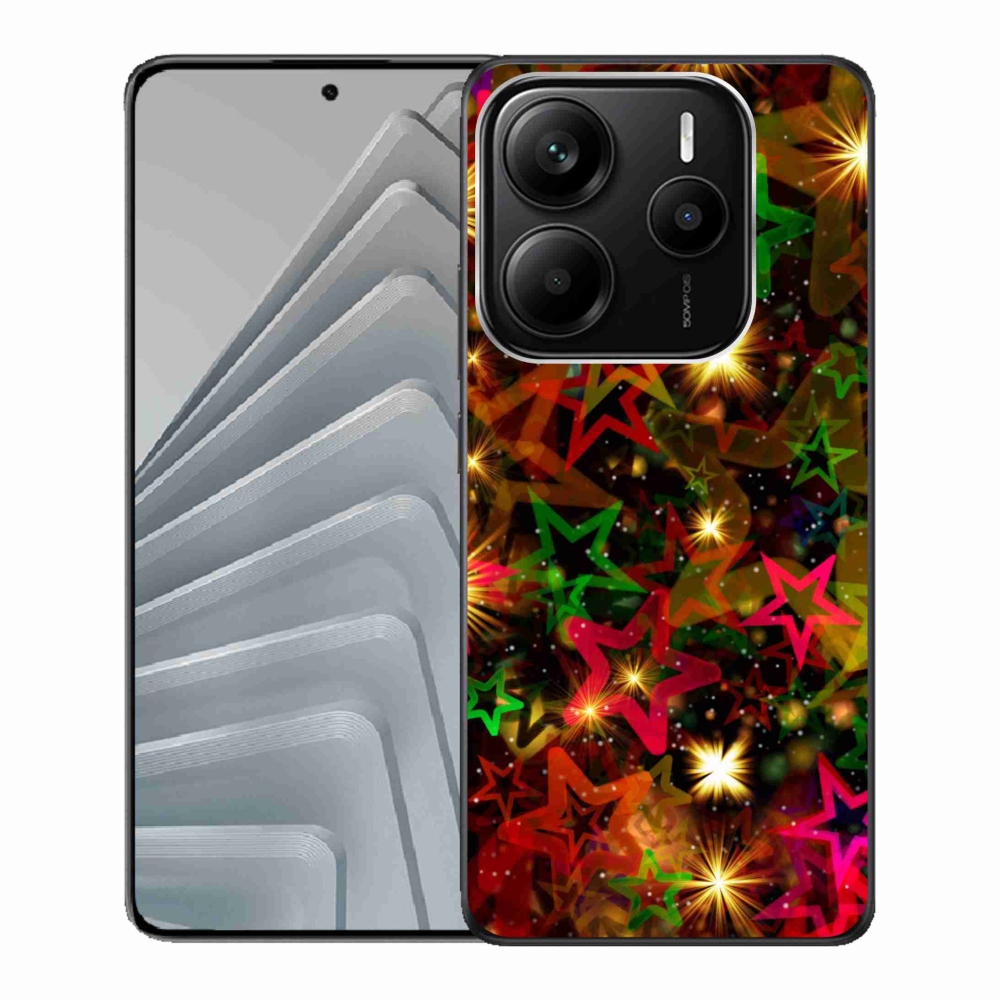 Gelový kryt mmCase na Xiaomi Redmi Note 14 5G - barevné hvězdičky