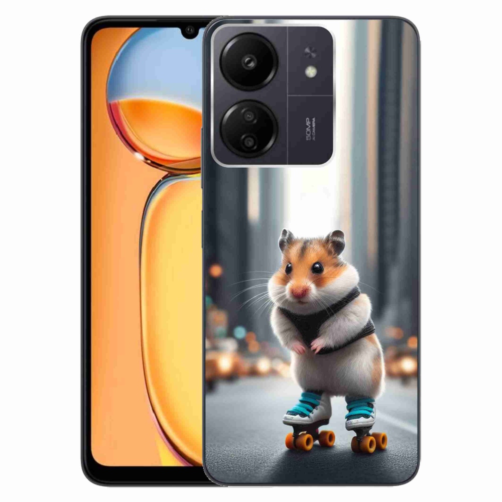 Gelový kryt mmCase na Xiaomi Poco C65/Redmi 13C - křeček na bruslích