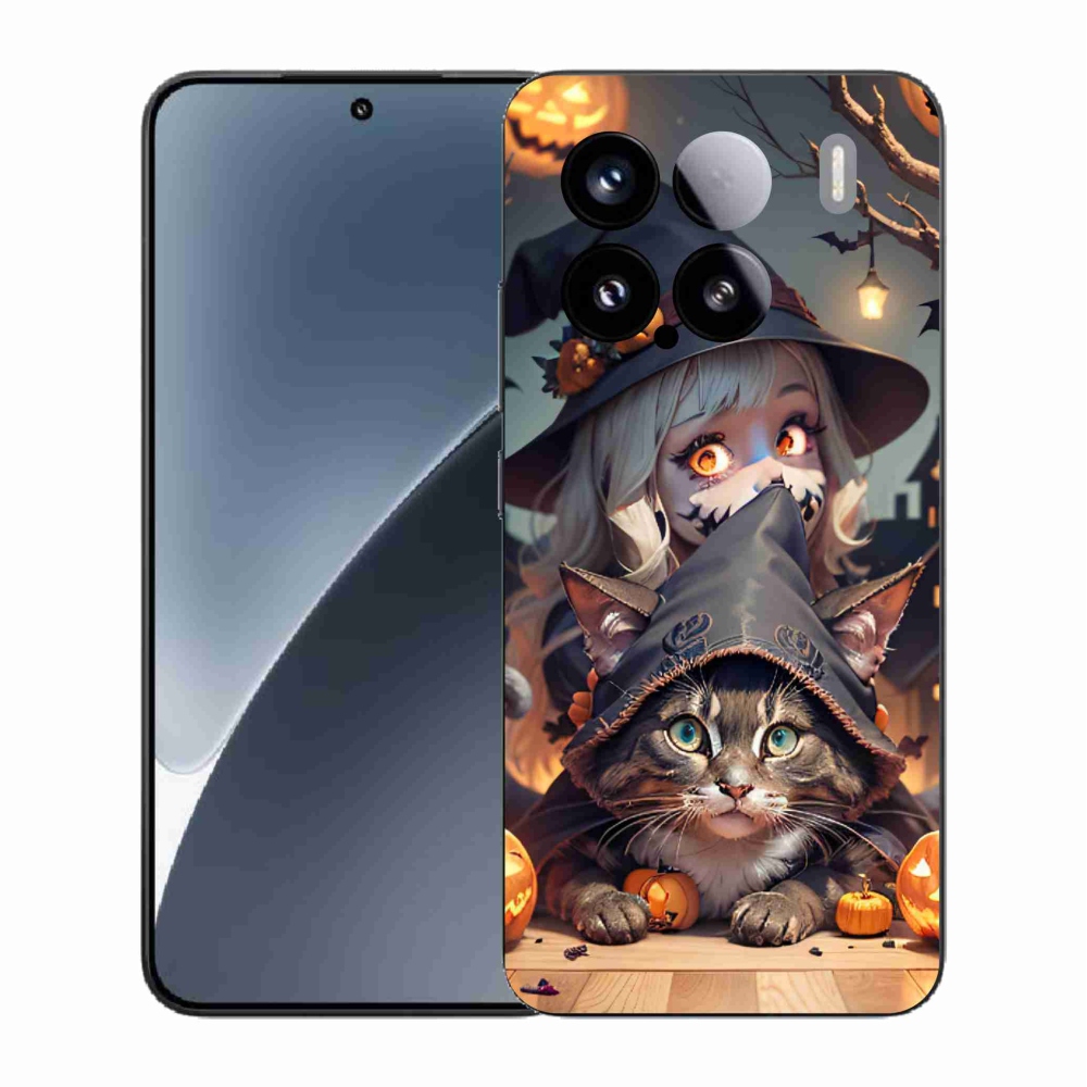 Gelový kryt mmCase na Xiaomi 15 - čarodějnice s kočkou