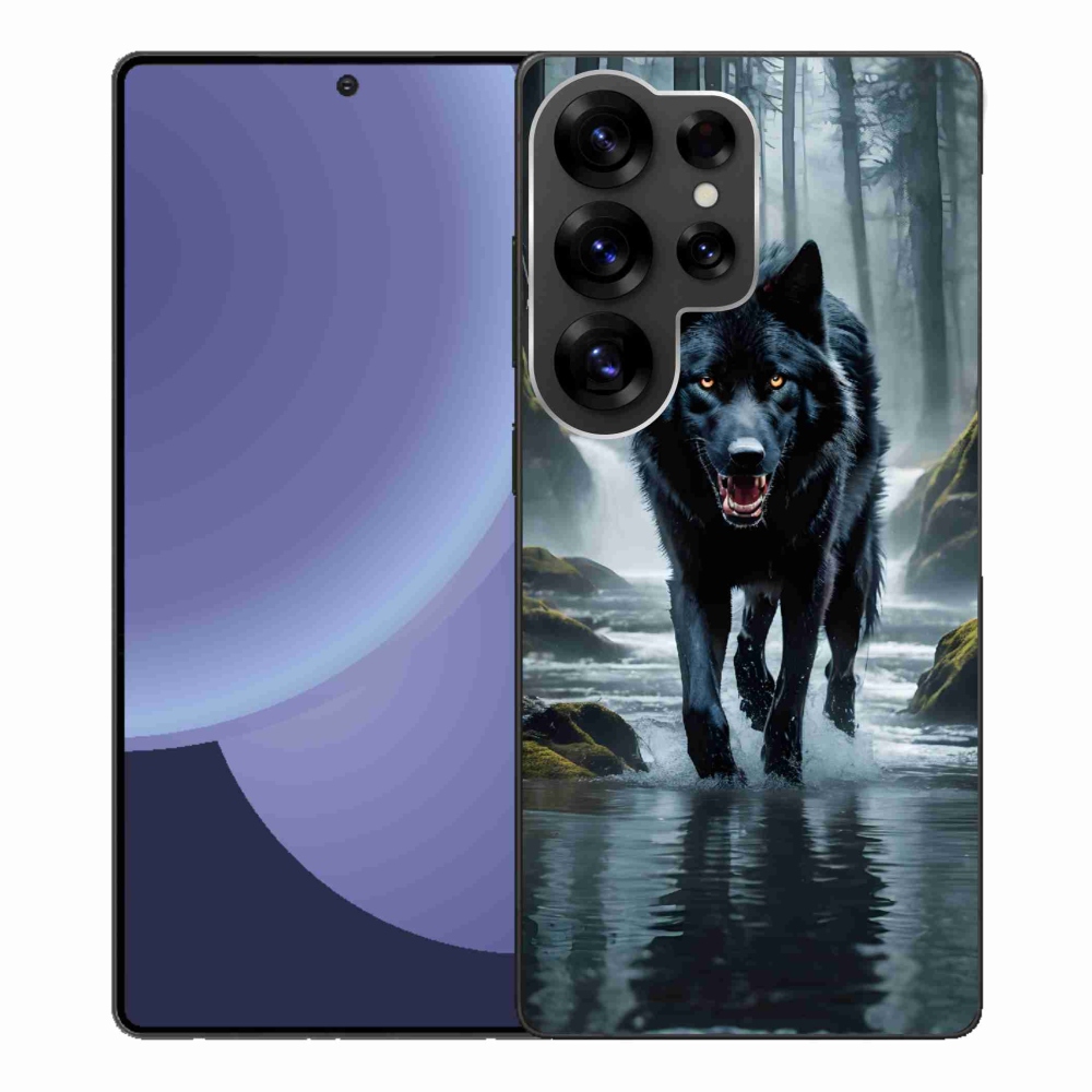 Gelový kryt mmCase na Samsung Galaxy S25 Ultra - černý vlk