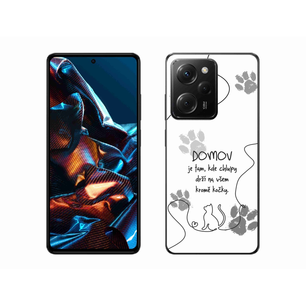 Gelový kryt mmCase na Xiaomi Poco X5 Pro 5G - kočičí motiv bílé pozadí