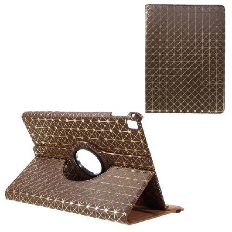 Diagonal PU kožené pouzdro s polohováním na iPad Pro 9.7 - hnědé