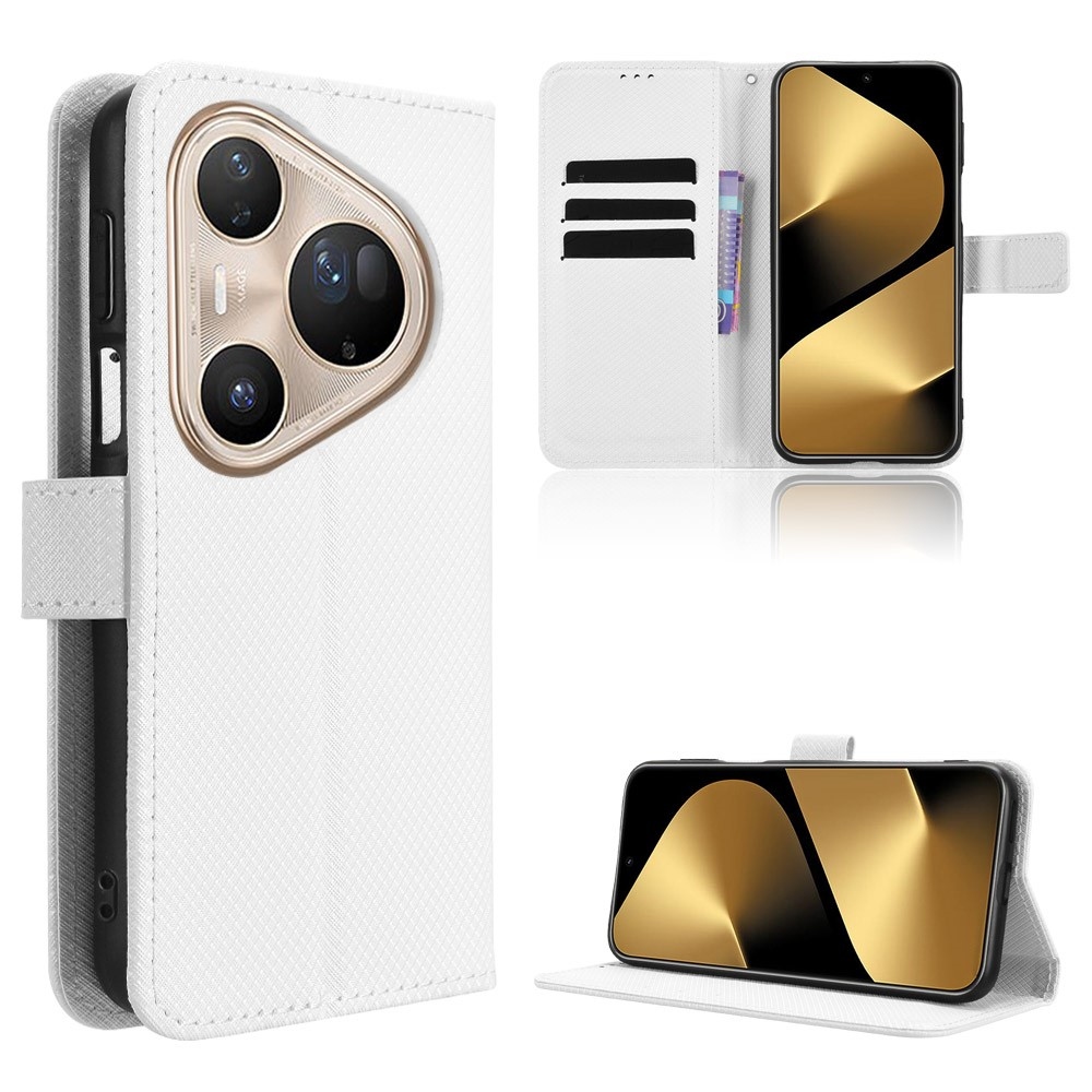 Diamond knížkové pouzdro na Huawei Pura 80 Pro - bílé