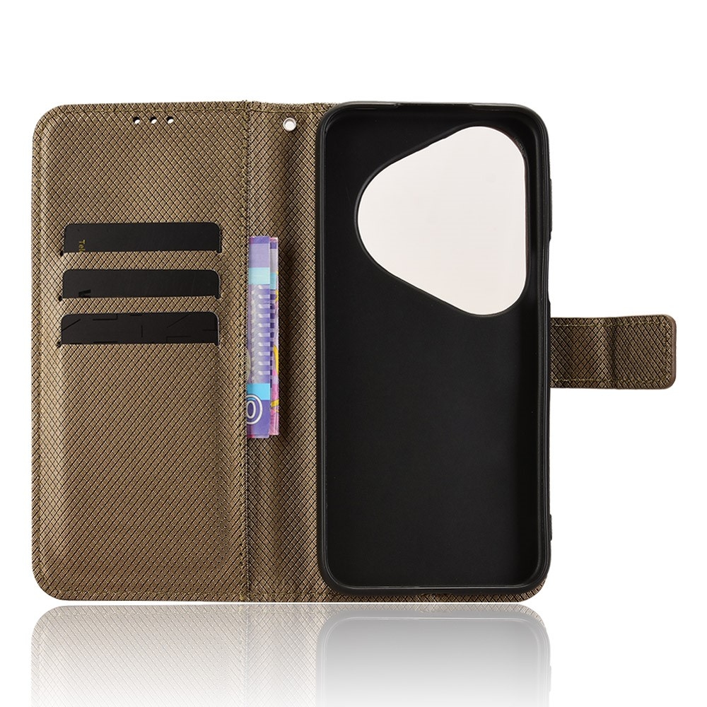 Diamond knížkové pouzdro na Huawei Pura 80 Pro - hnědé