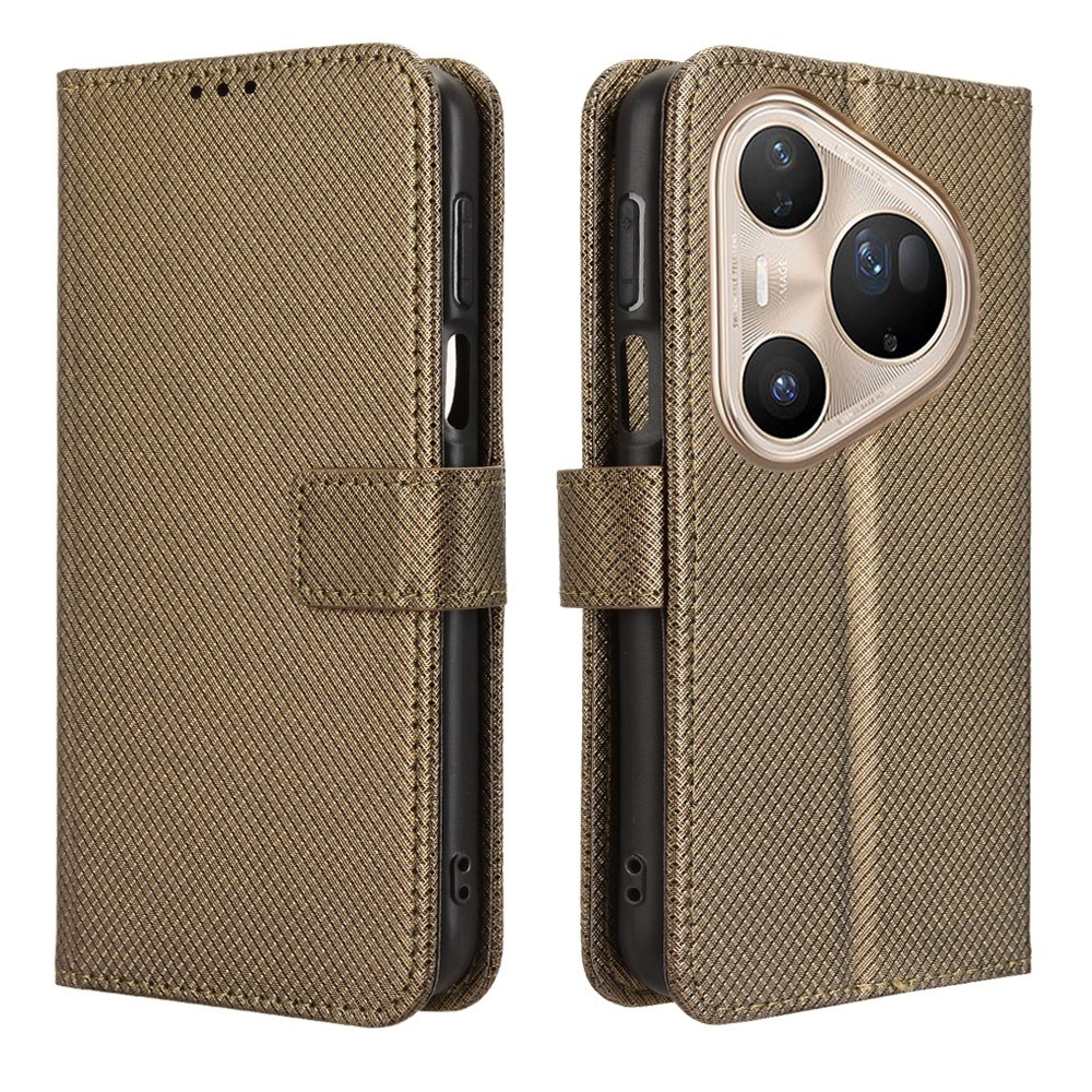 Diamond knížkové pouzdro na Huawei Pura 80 Pro - hnědé