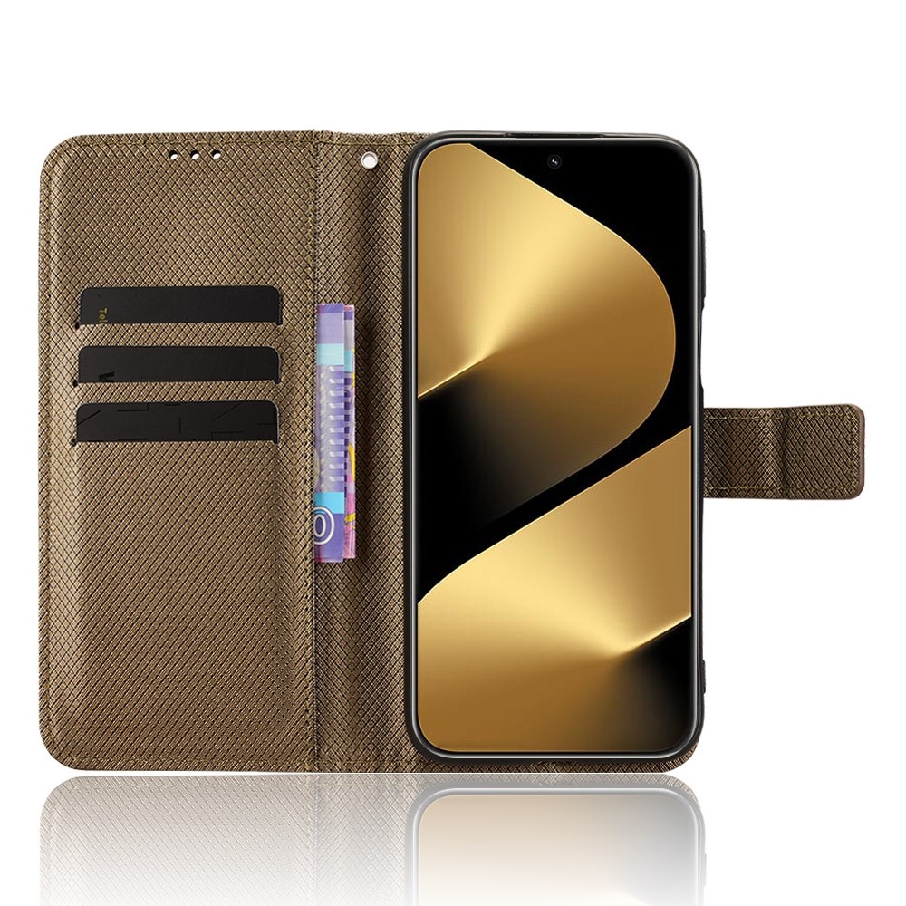 Diamond knížkové pouzdro na Huawei Pura 80 Pro - hnědé