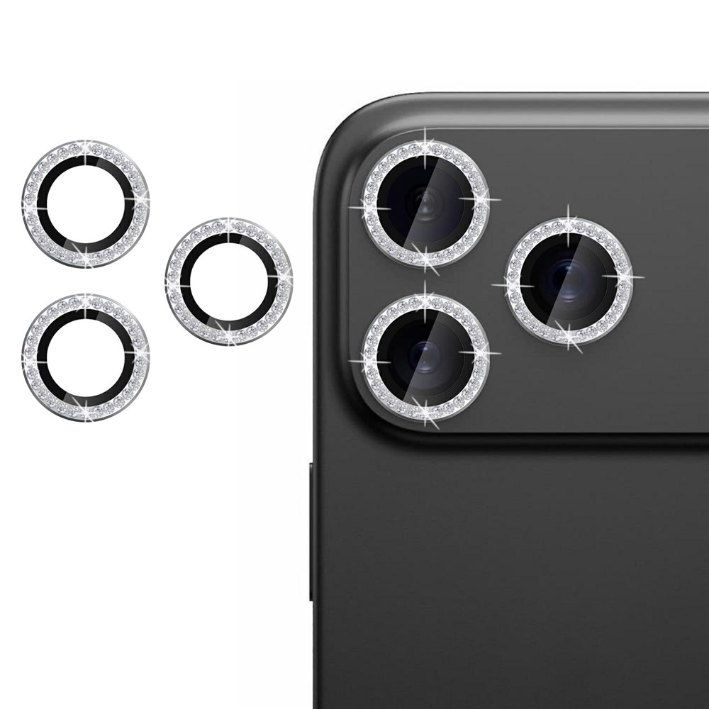 Diamond sklo čočky fotoaparátu na iPhone 17 Pro Max (samostatná skla) - stříbrné
